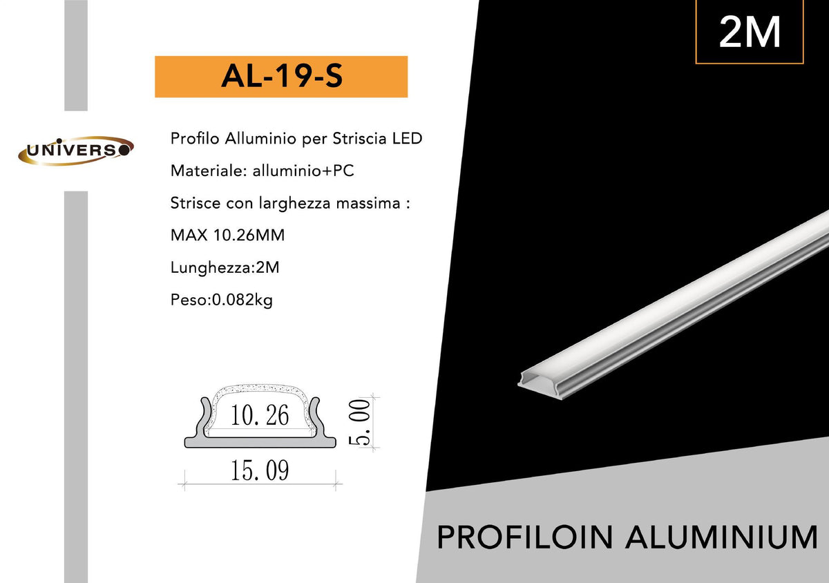 Profilo per strisce LED – AL-19-S
