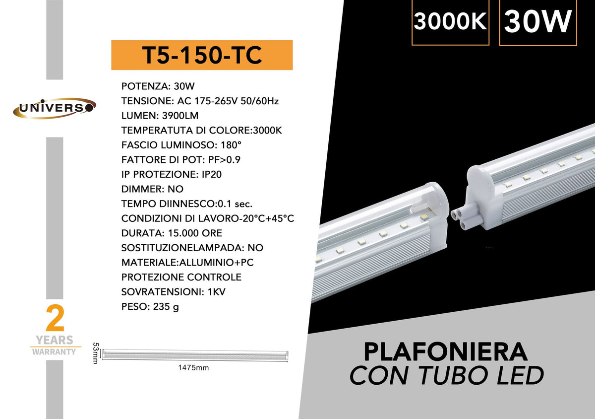 Tubo LED – T5-150-TC