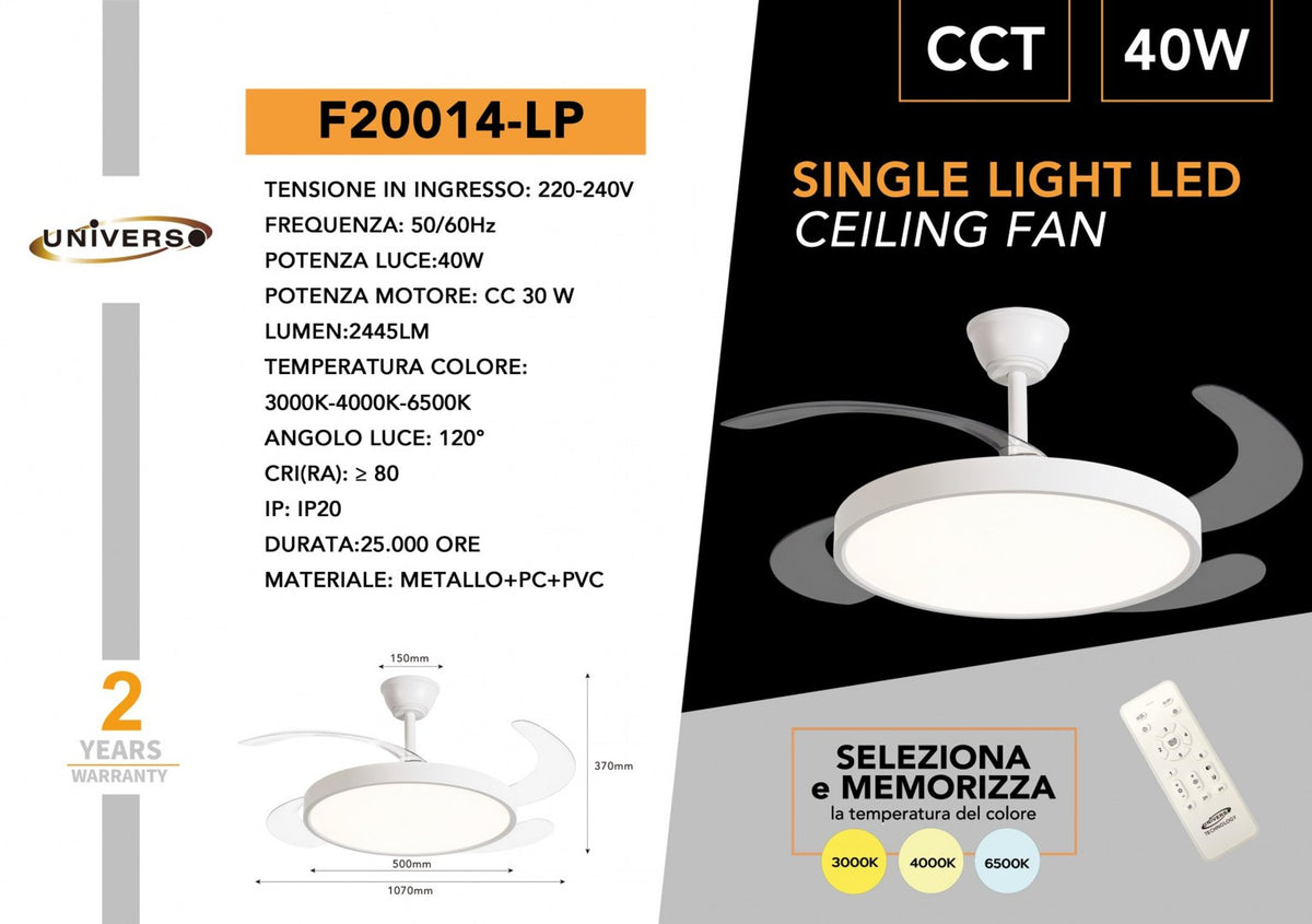 Plafoniera con ventilatore – F20014-LP