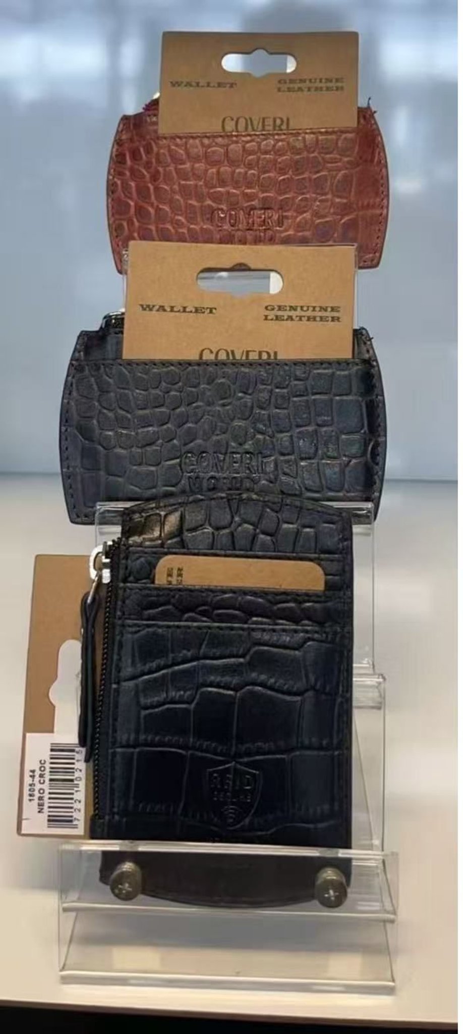 Coveri World 160544, portacarte in pelle con zip