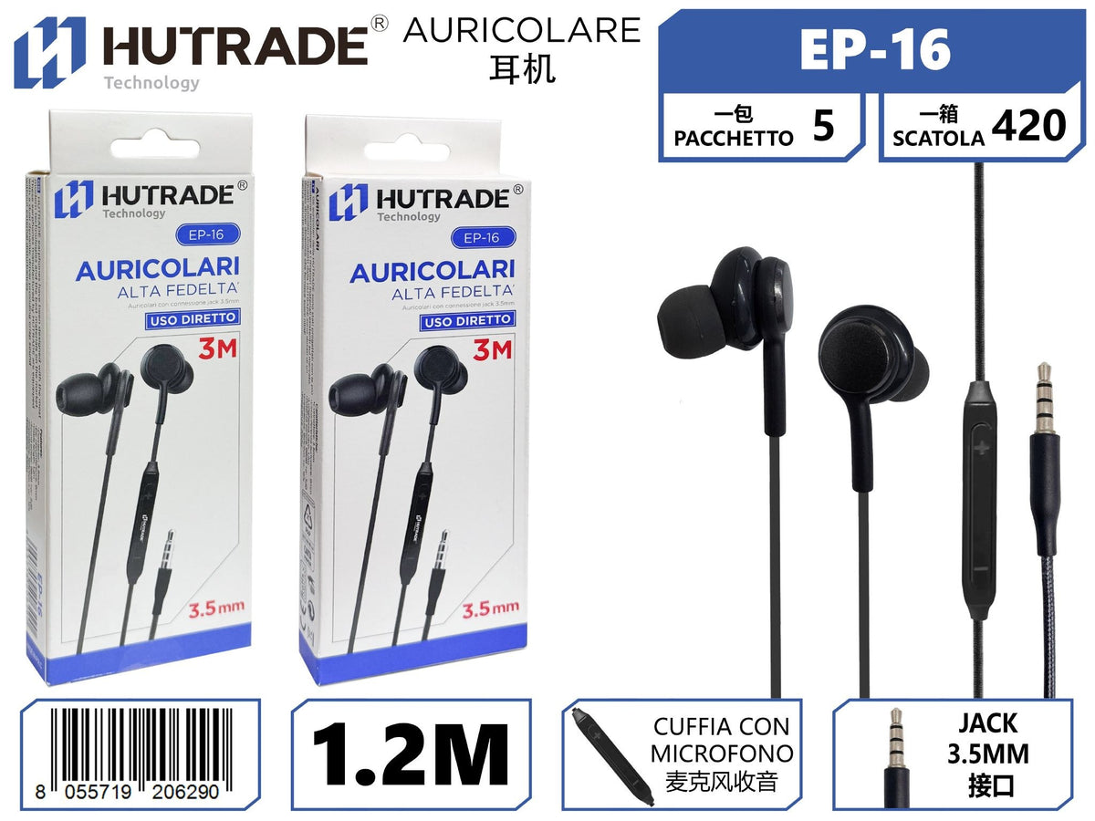 EP-16 AURICOLARE PER CELLULARE NERO