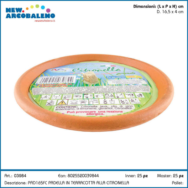 Candela alla citronella in terracotta – 020031