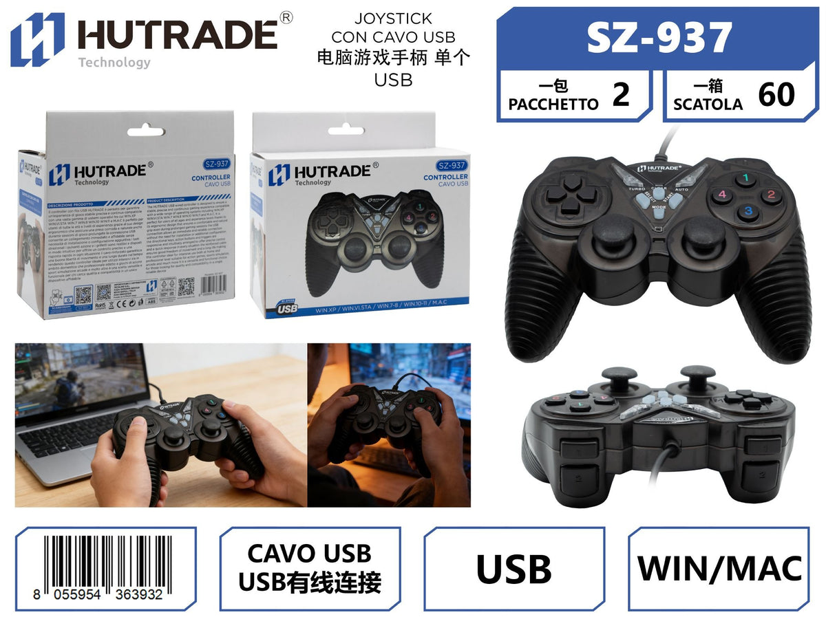 SZ-937 JOYSTICK CON CAVO USB GRIGIO NERO