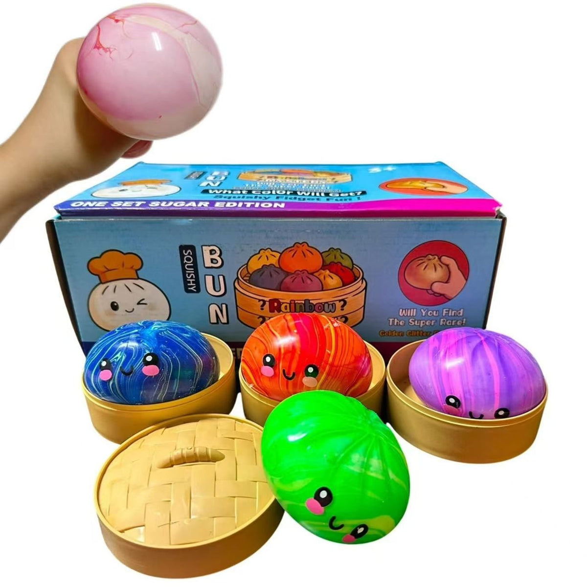 Squishy Bun a forma di baozi, finiture assortite