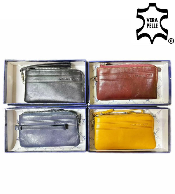 Valentini Gino 82801227, portafoglio in pelle con doppia zip