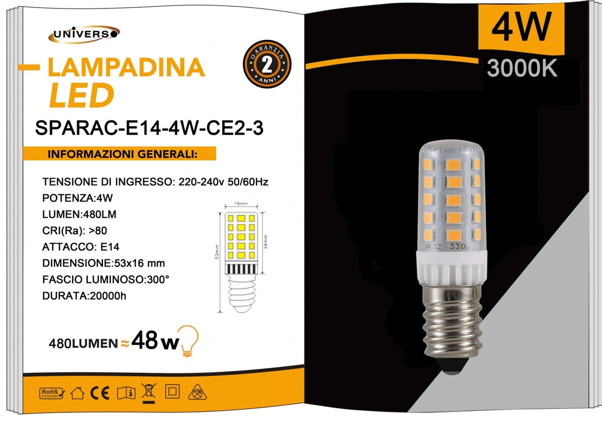 Lampadina LED Universo – SPARAC-E14-4W-CE2-3