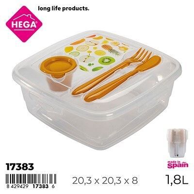 Contenitore pranzo con posate – 1.8L – 024589
