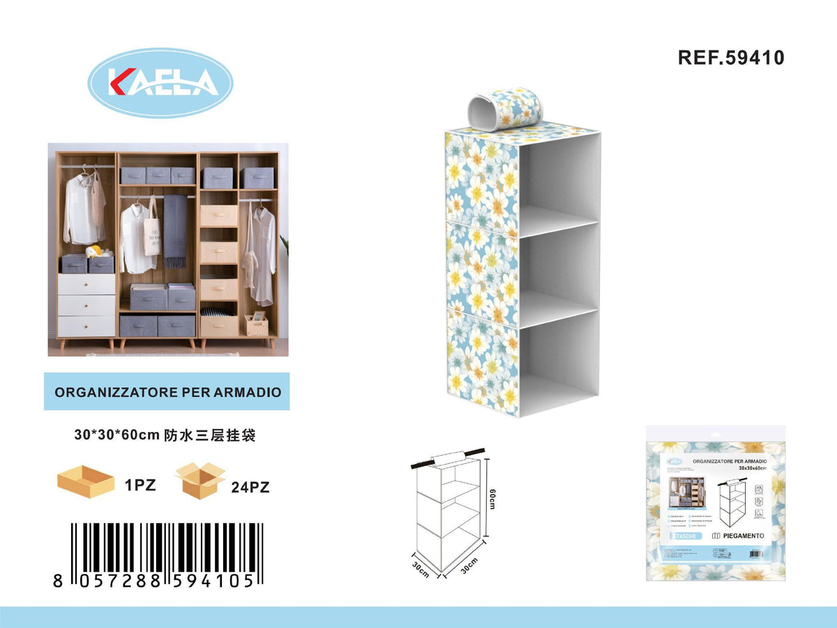 Organizer sospeso per armadio largo 30 cm