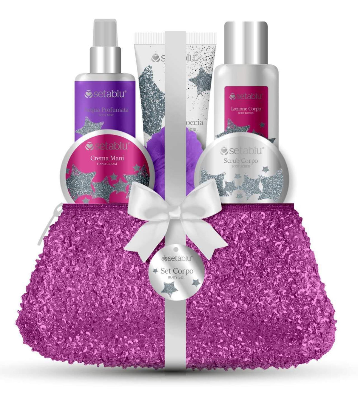 Set corpo con pochette glitter · art. 038147