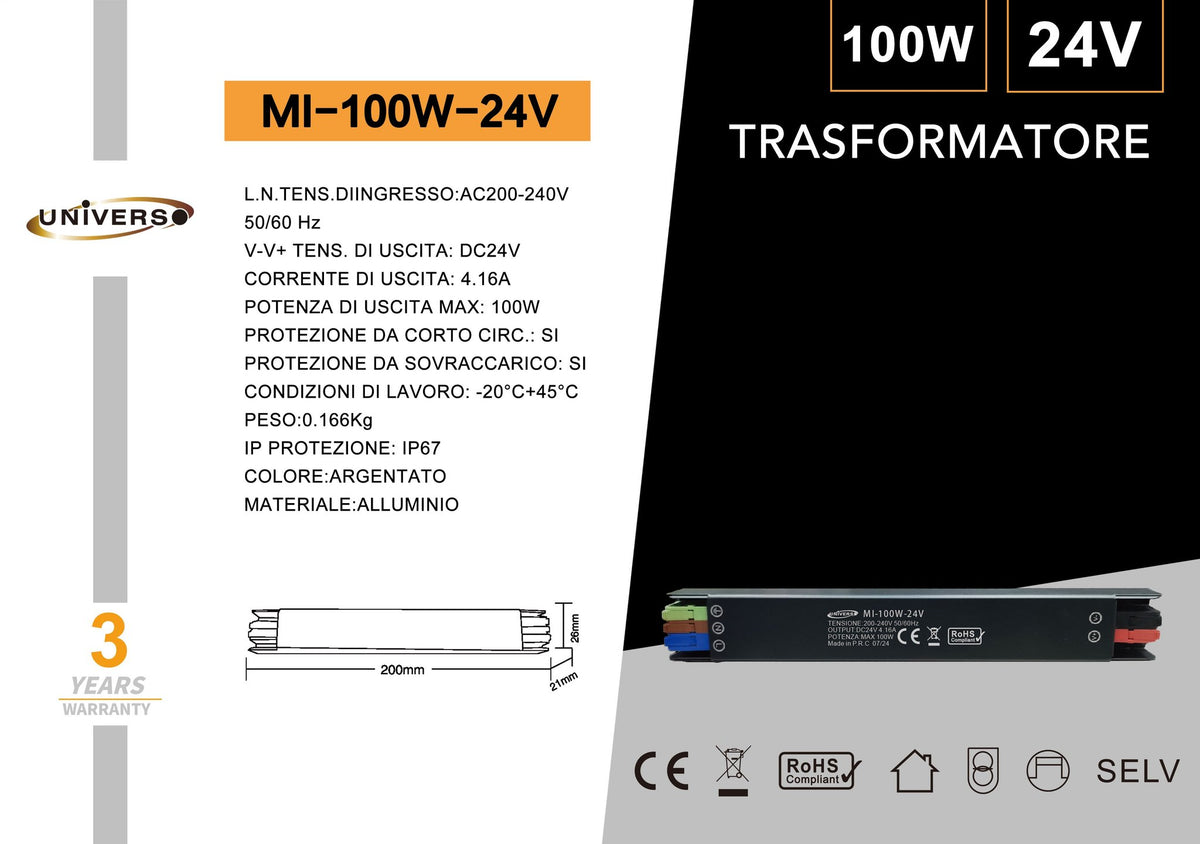 Alimentatore LED – MI-100W-24V
