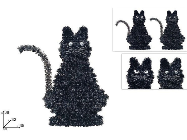 Gatto decorativo Halloween voluminoso 35 × 32 × 38 cm