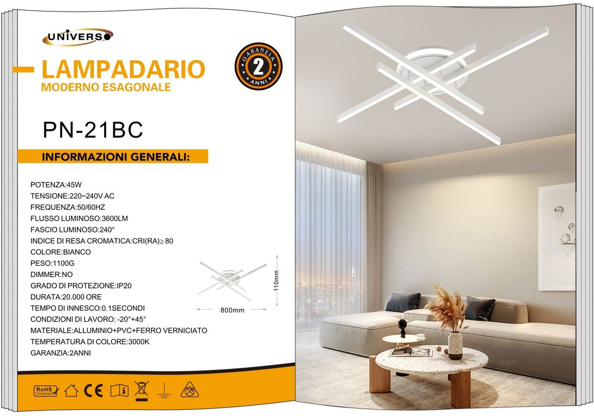 Lampadario Da Soffitto Universo – PN-21BC