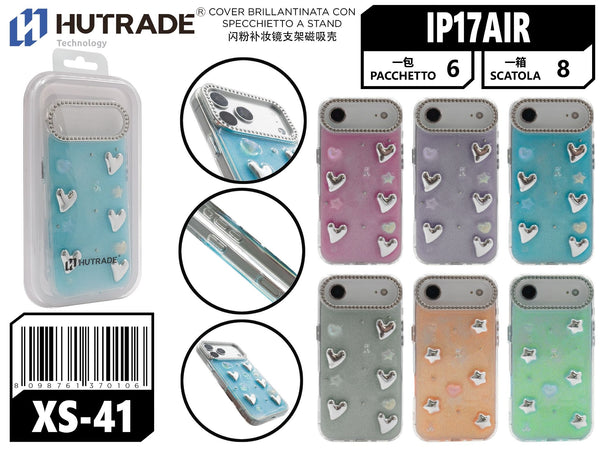 XS-41 COVER ACRILICO BRILLANTINATA FORMA CUORICINI IP17 AIR