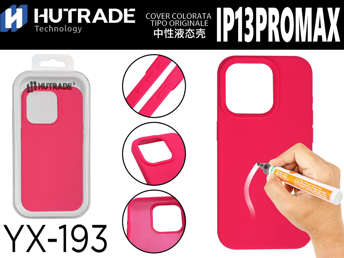 YX-193 COVER COLORATA IN GOMMA IP13PROMAX FUCSIA