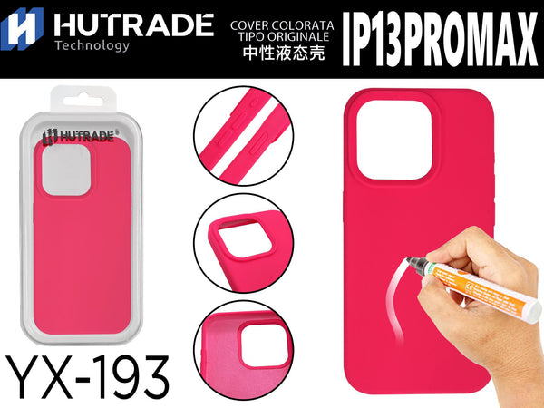 YX-193 COVER COLORATA IN GOMMA IP13PROMAX FUCSIA
