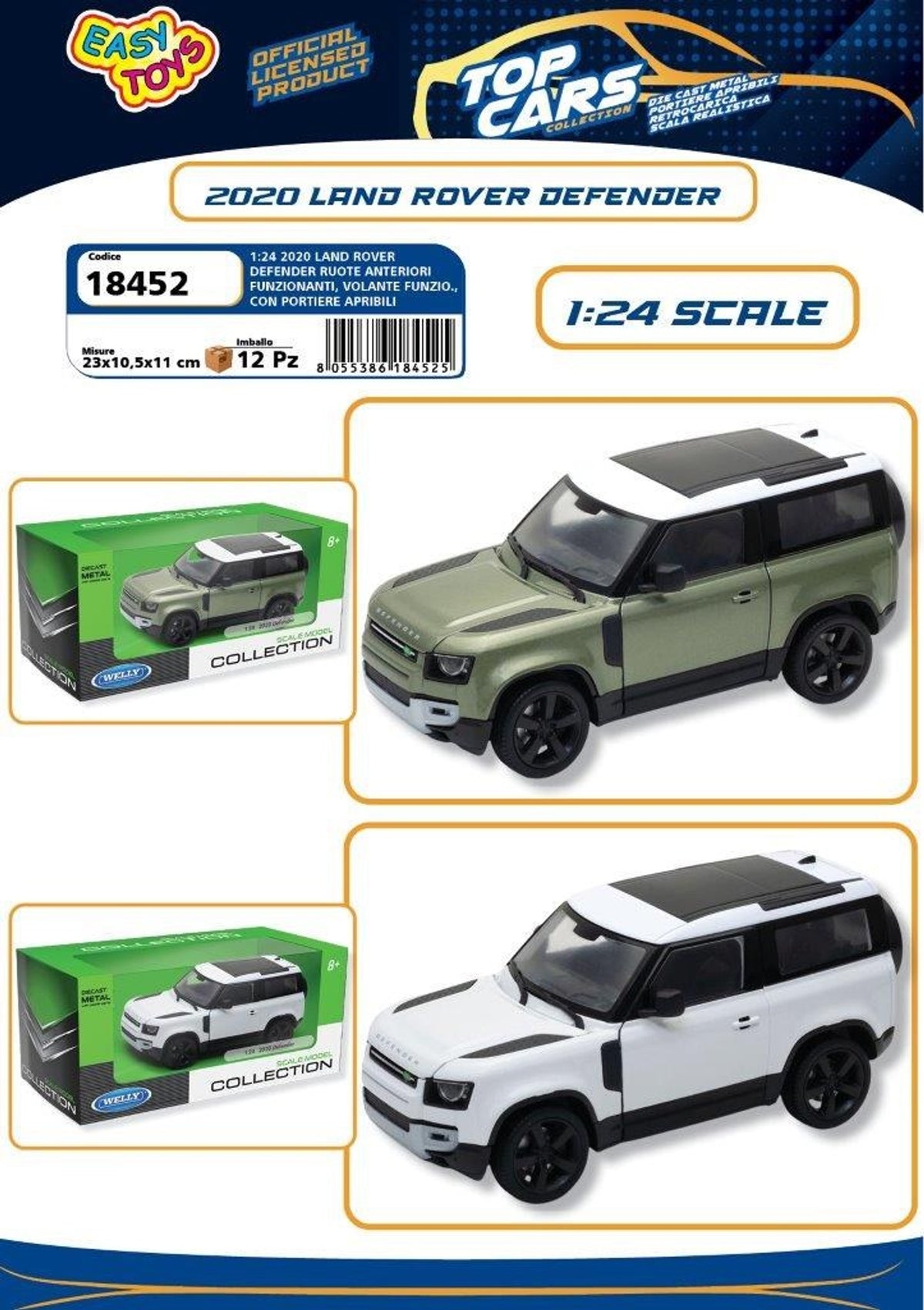 Modellino Land Rover Defender 2020, 1:24
