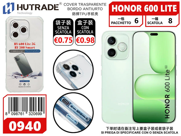 COVER TRASPARENTE BORDO ANTIURTO HONOR 600 LITE – 0940 014420