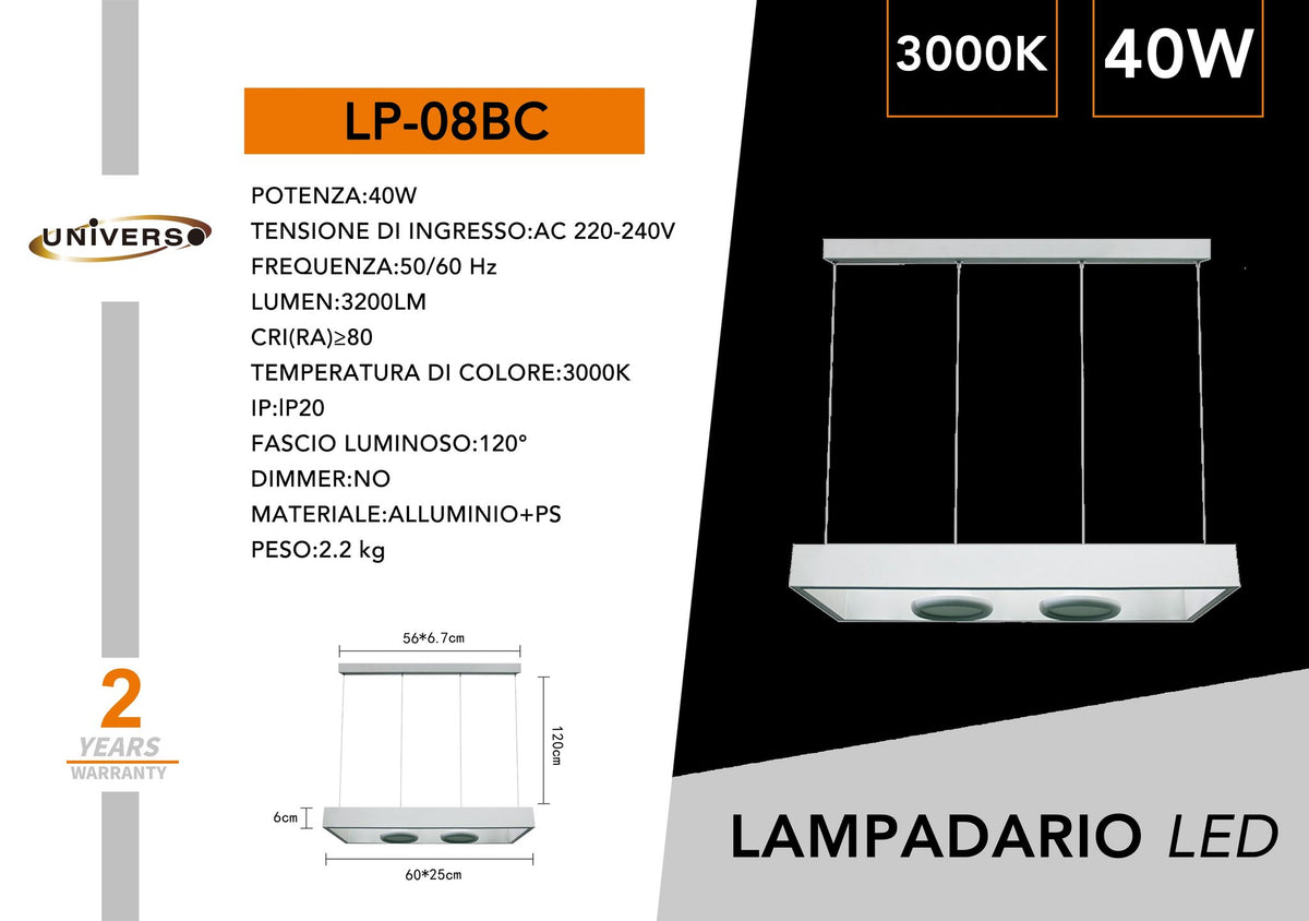 Lampadario Da Soffitto Universo – LP-08BC