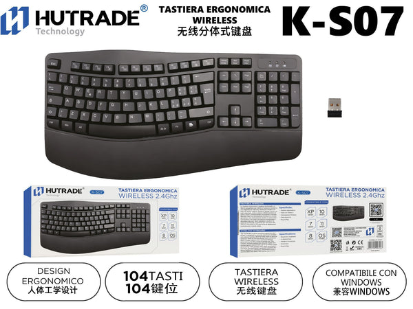 K-S0 TASTIERA WIRELESS ERGONOMICA – KS07