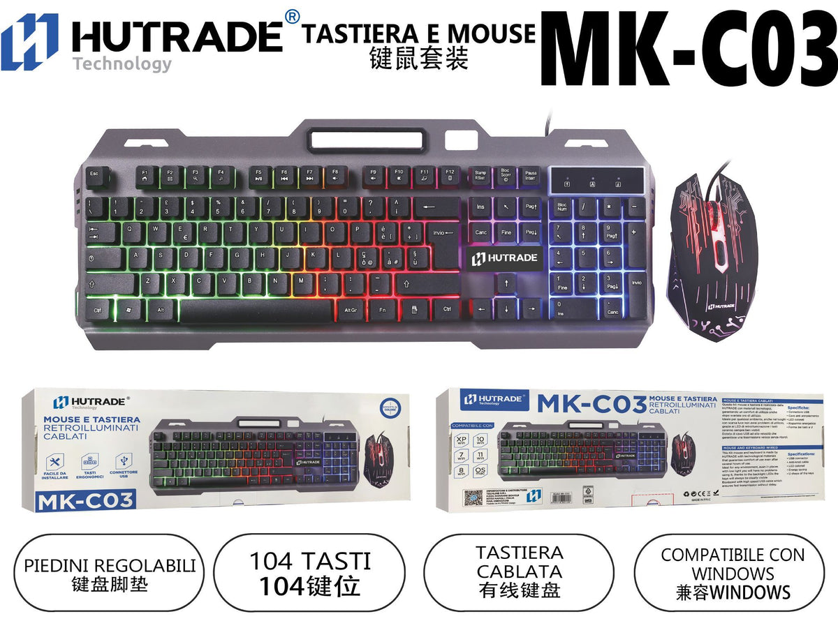MK-C03 TASTIERA E MOUSE CON FILO
