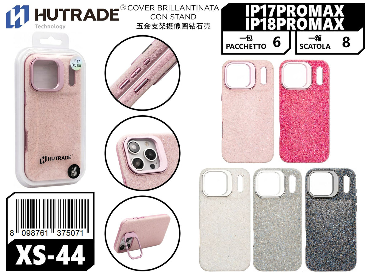 XS-44 COVER BRILLANTINATA CON STAND IP17PROMAX/IP18PROMAX