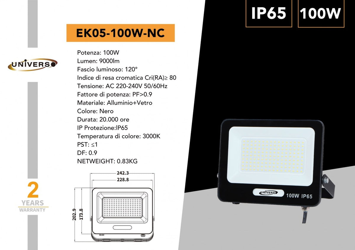 Proiettore LED – EK05-100W-NC / EK05-50W-NN