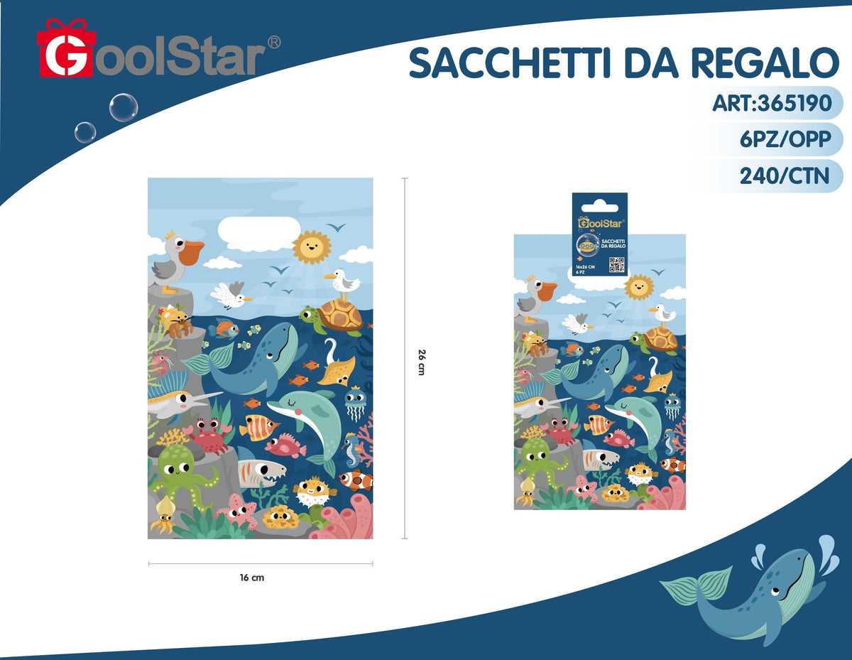Sacchetto da regalo di carta, tema marino