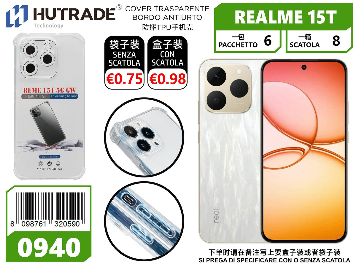 COVER TRASPARENTE BORDO ANTIURTO REALME 15T – 0940 014394