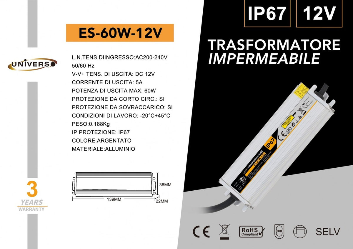Alimentatore LED – ES-60W-12V
