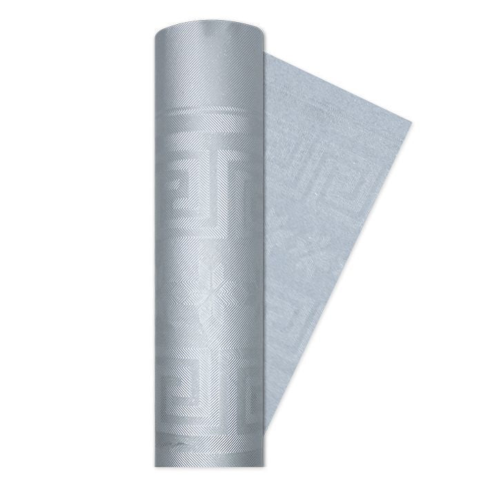 Rotolo carta damascata 5 × 1.18m argento metallizzato