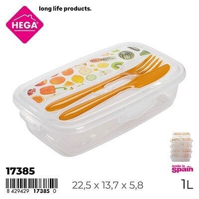 Contenitore pranzo con posate – 1L – 024591