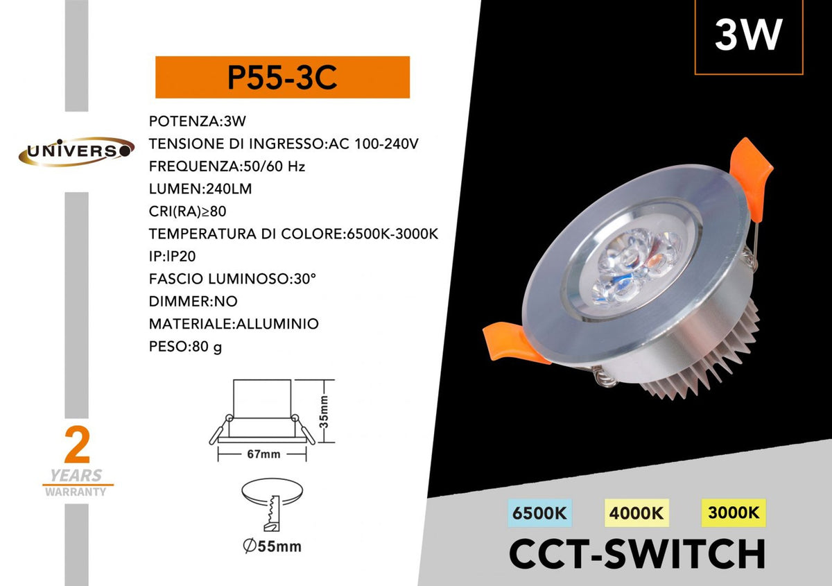 Lampada Da Soffitto Universo – P55-3C