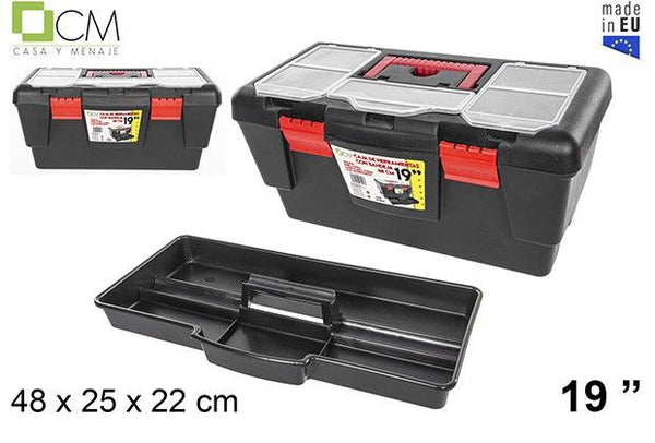 Cassetta attrezzi in plastica con vassoio 48 cm 19