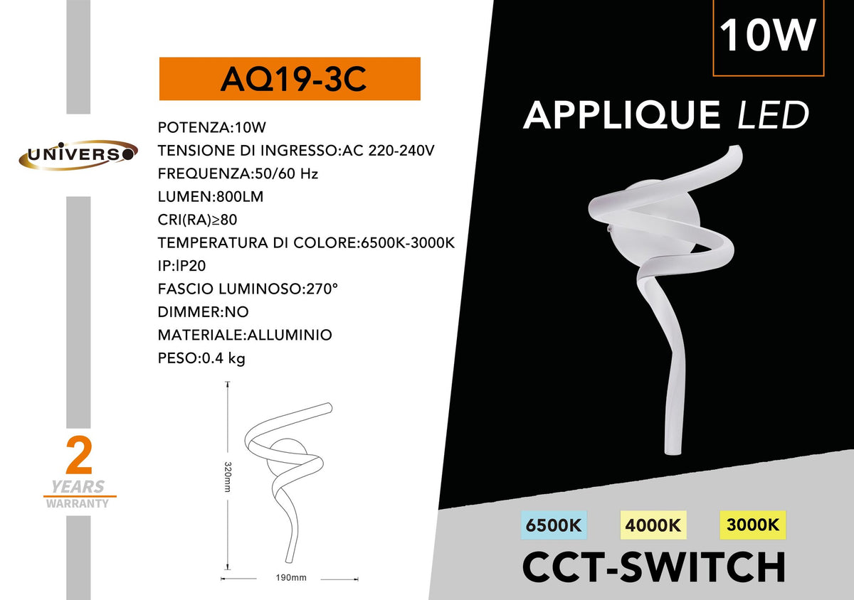 Applique Da Muro Universo – AQ19-3C