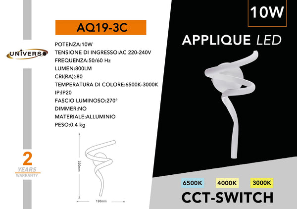 Applique Da Muro Universo – AQ19-3C