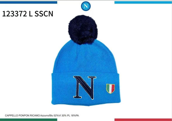 SSC Napoli, cappello azzurro con pompon