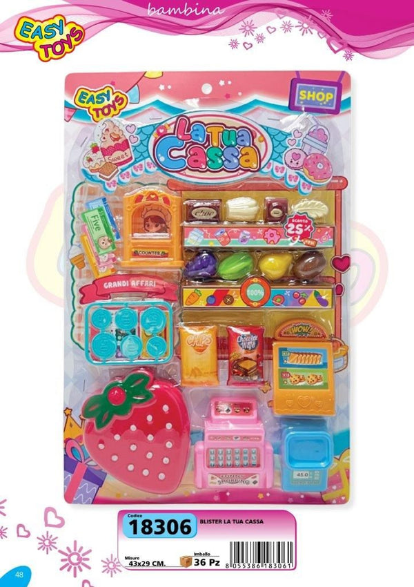 Easy Toys La Tua Cassa, set negozio giocattolo con accessori