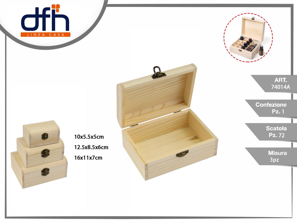 SCATOLA DI LEGNO 3 pz