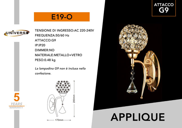 Applique B3115 Universo – E19-O