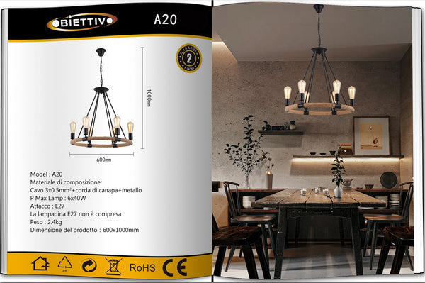 Lampadario 6XE27 Universo – A20