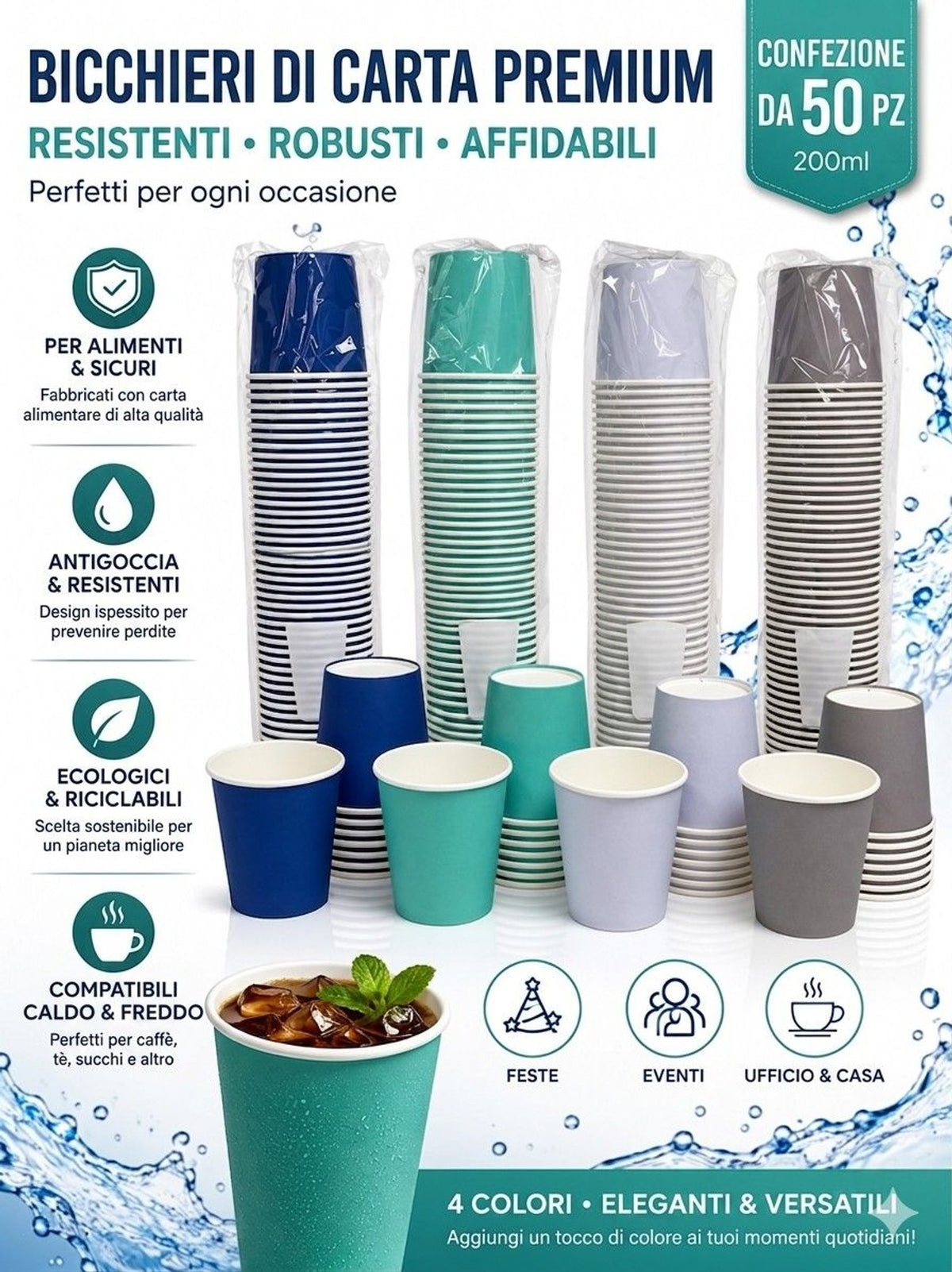 Bicchiere in carta WATER