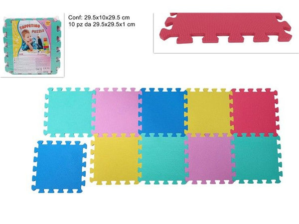 Tappeto puzzle colorato, 10 pezzi