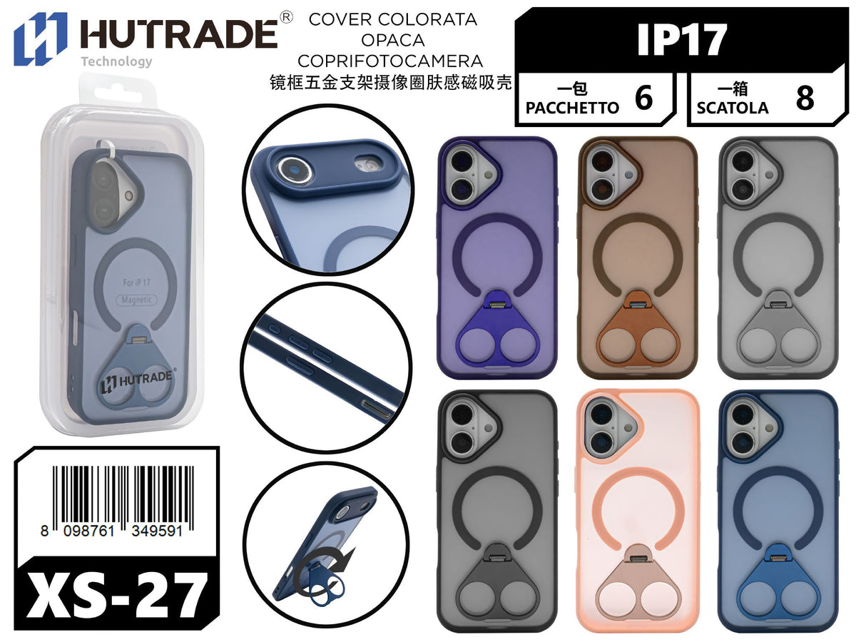 XS-27 COVER COLORATA OPACA MAGSAFE CON ANELLO IP17