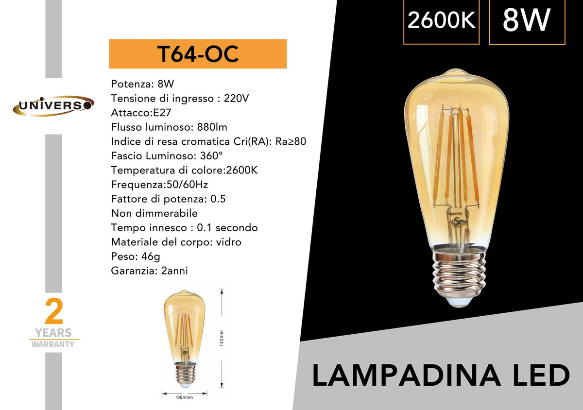 Lampadina LED Universo – T64-OC