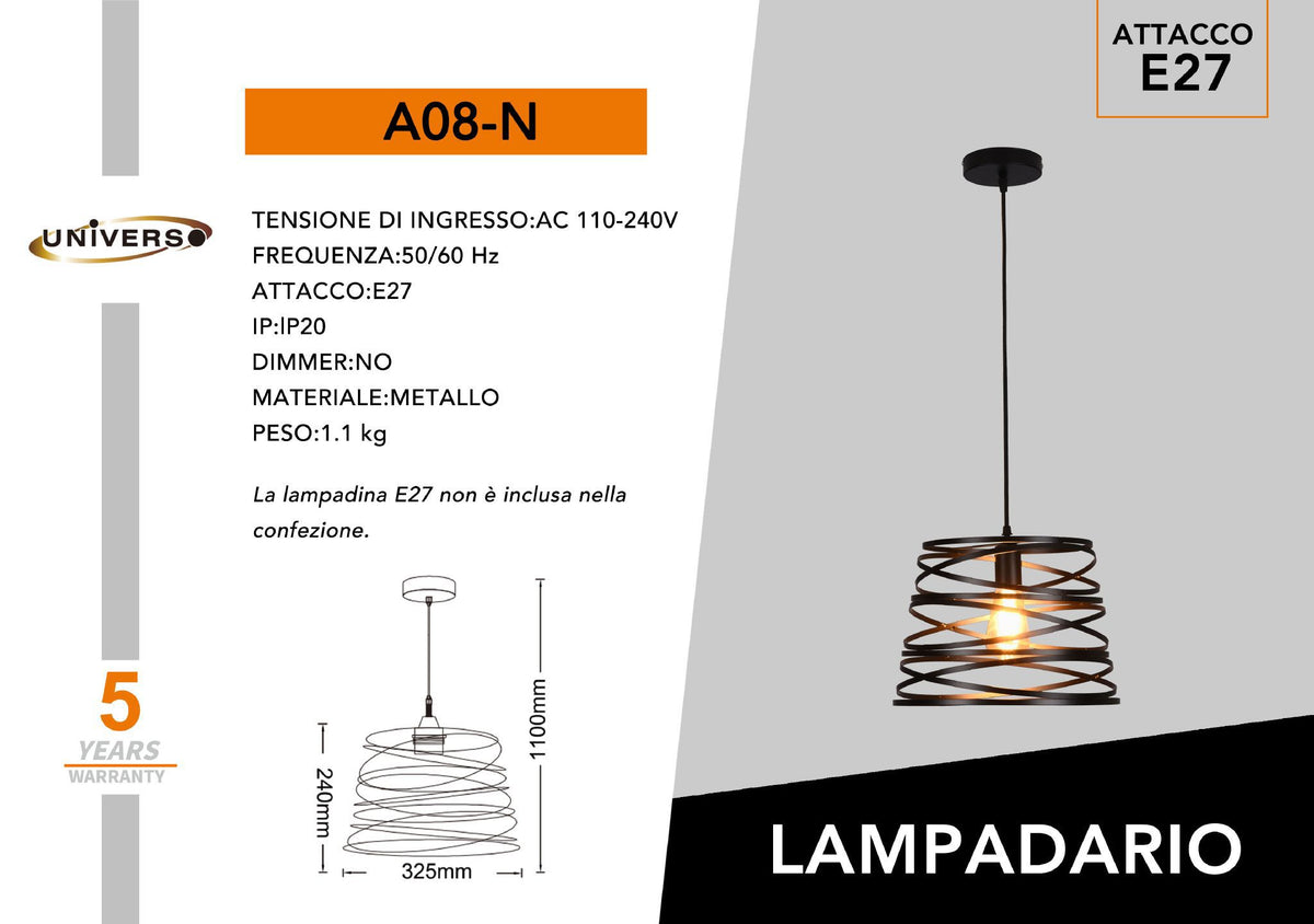 Lampadario Da Soffitto Universo – A08-N