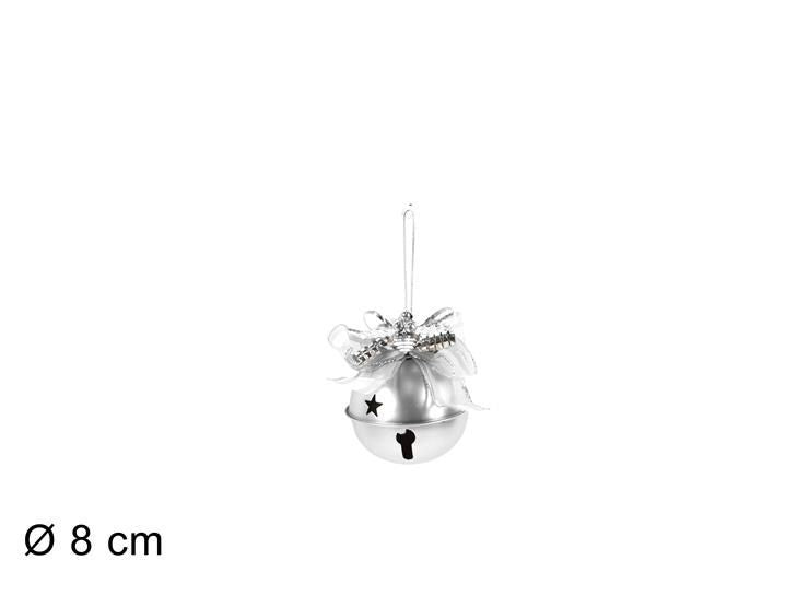 APPENDINO CAMPANELLINO 8 cm C/FIOCC SILVER SDH21/075