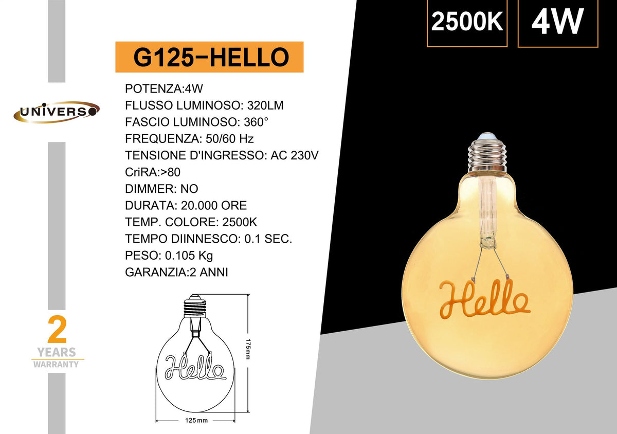 Lampadina LED Universo – G125-HELLO