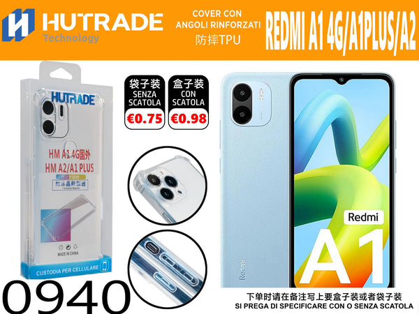 COVER TRASPARENTE ANTIURTO REDMI A1 4G/A1PLUS/A2 – 0940 014303