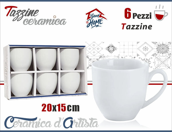 6 tazzine bianche