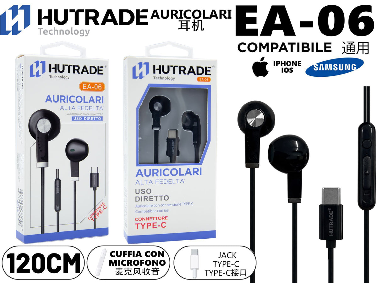 EA-06 AURICOLARE ATTACCO TYPE-C COMPATIBILE CON IOS